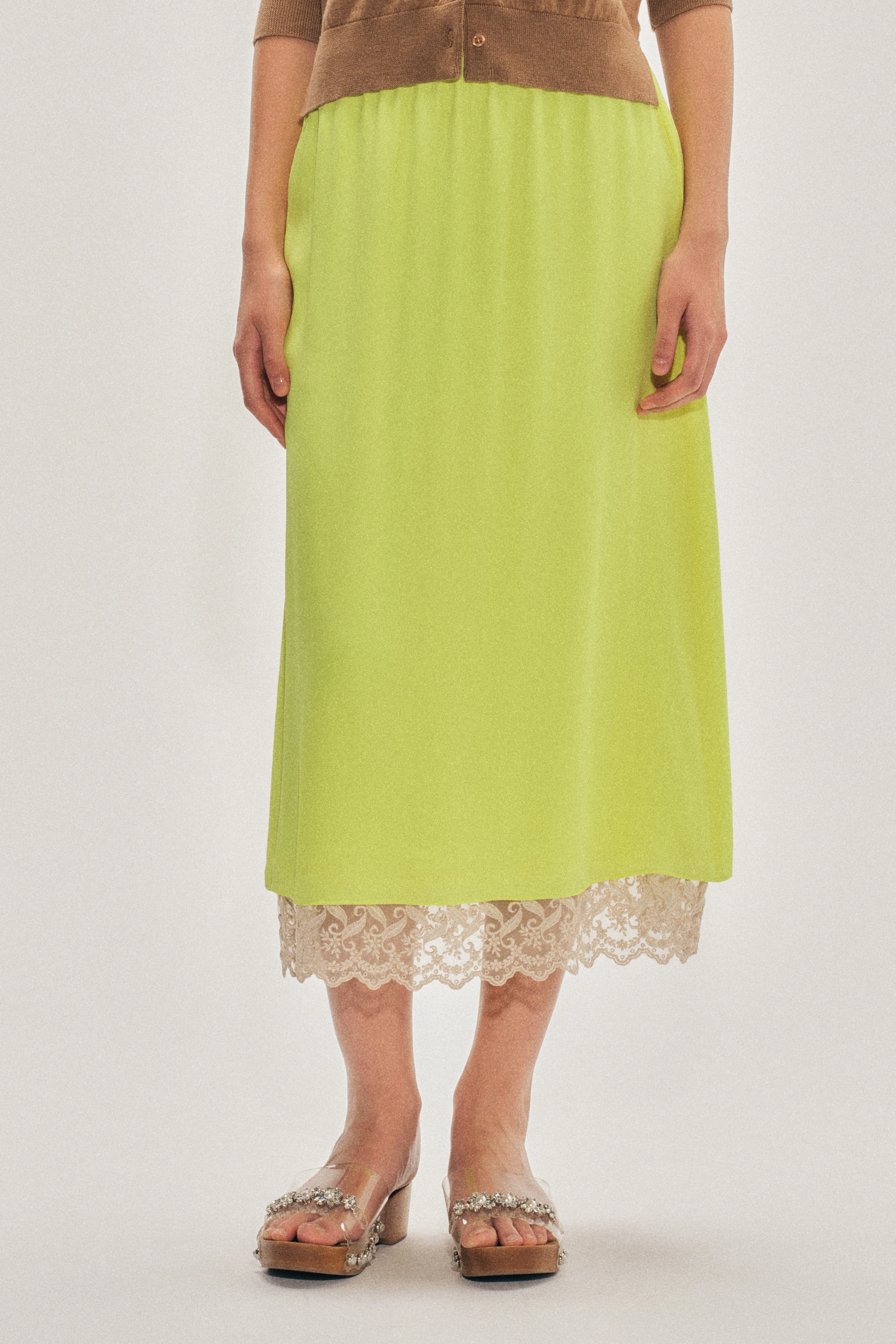 Lace Trim Negligee Skirt - Image 4