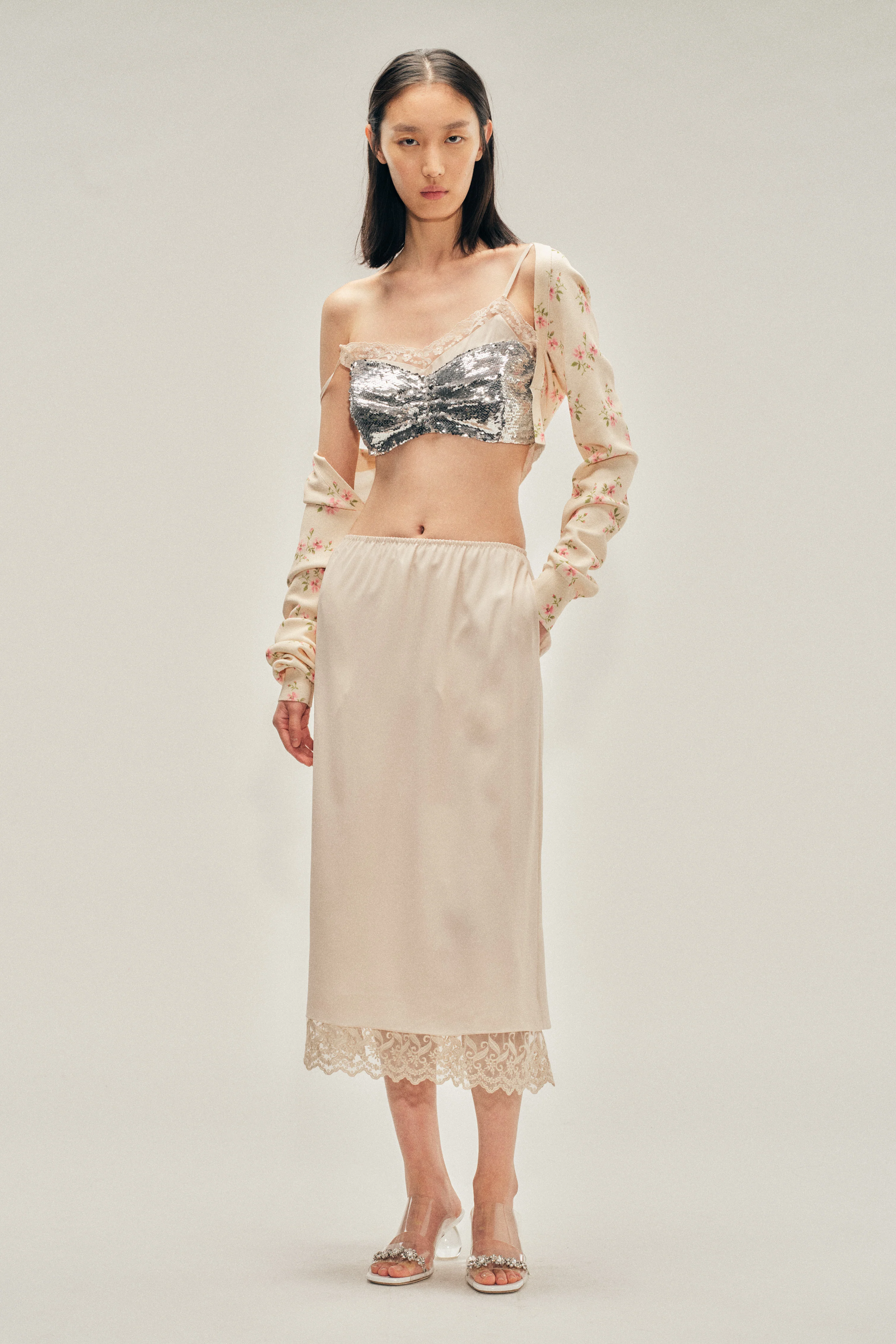 Lace Trim Negligee Skirt - Image 3