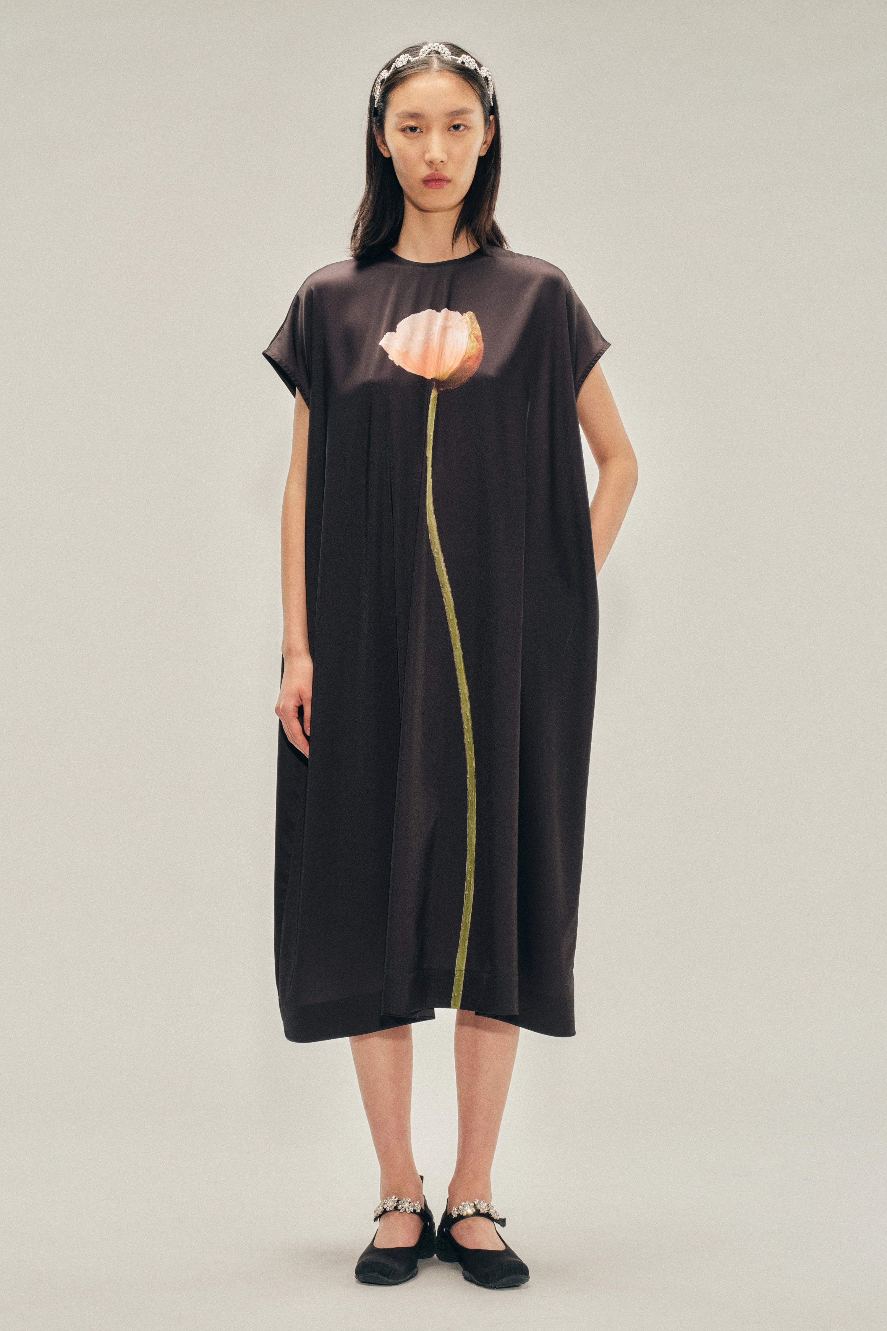 Poppy Motif Smock Dress - Image 3