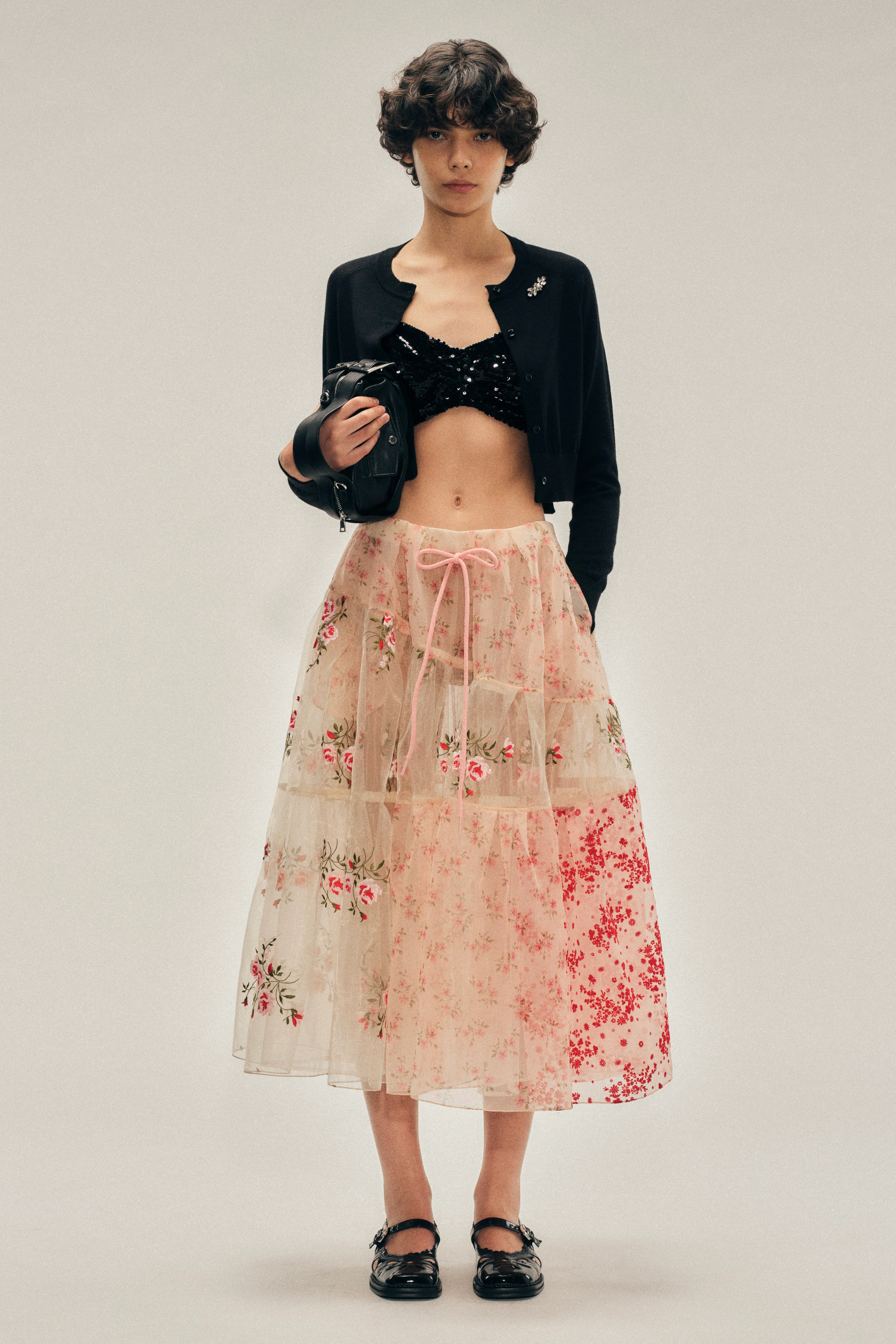 Embellished Cropped Merino Silk Cardigan - Image 3